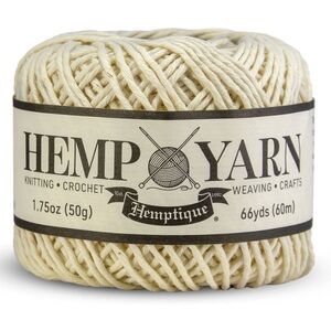 Hemptique Hemp and Cotton Yarn Natural Worsted 4 Crochet Knit Weave Crafting Eco
